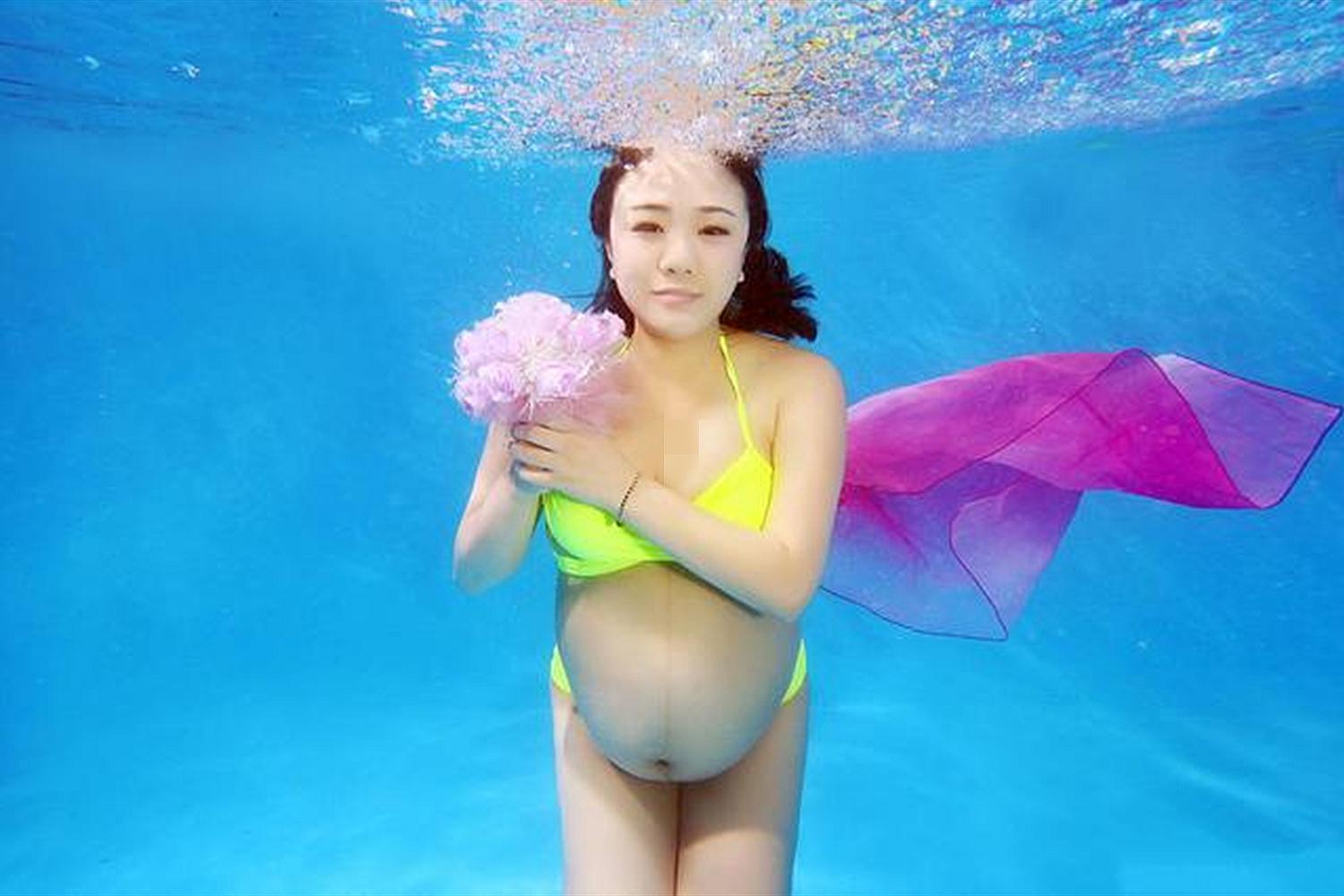 95后孕妇孕肚写真,孕妇彩色照片大肚子写真