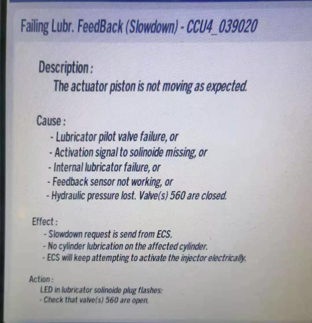 关于ManMwME-B机型气缸油注油器故障一例分析