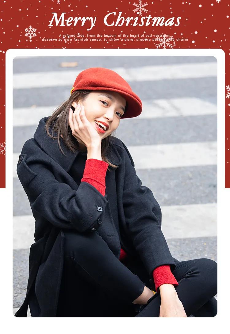 红大衣+绿卫衣=绝美！今年冬天照着穿，显瘦又有气质