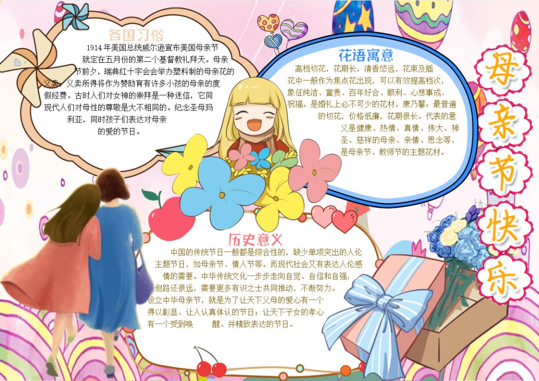 母亲节手抄报素材小图案,母亲节的手抄报怎么画最简单图解