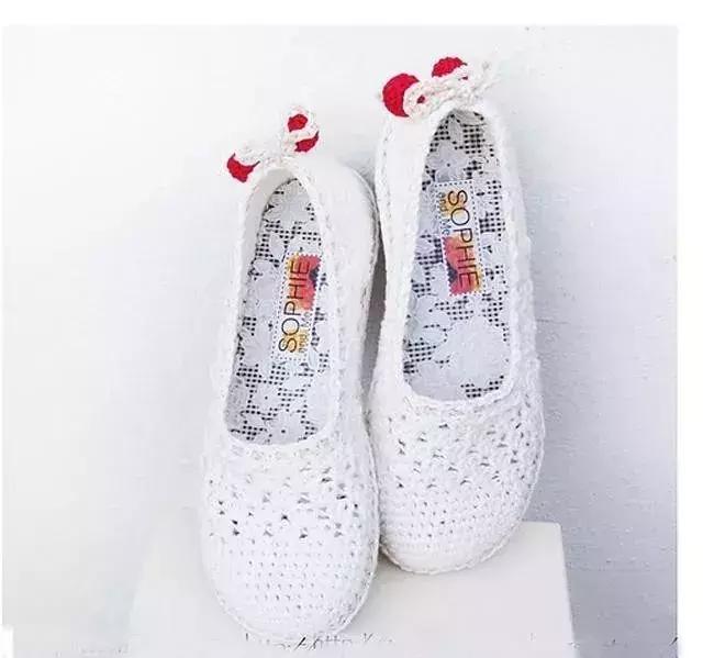 夏天钩的凉鞋,钩一款金鱼休闲凉鞋