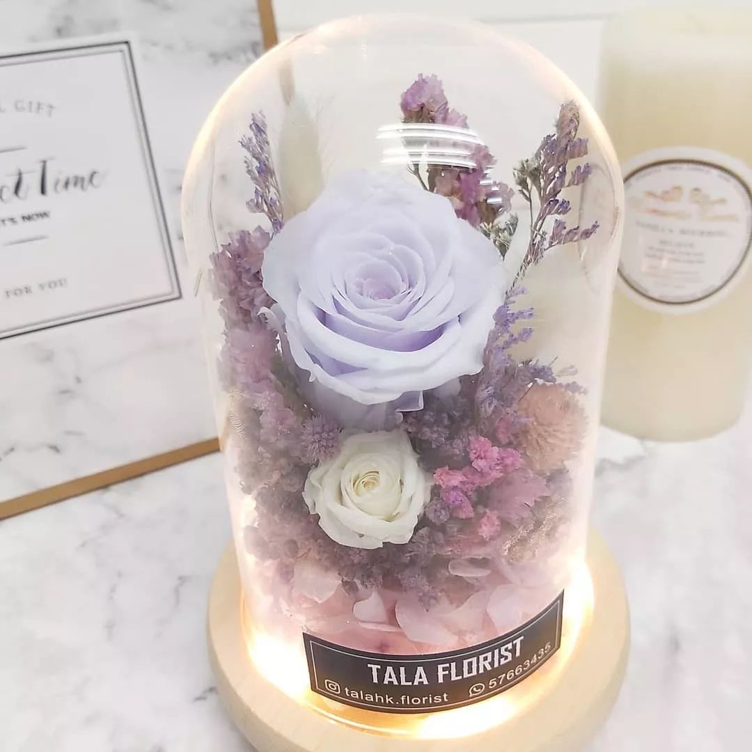 新款永生花玻璃罩,玻璃罩永生花手工diy制作