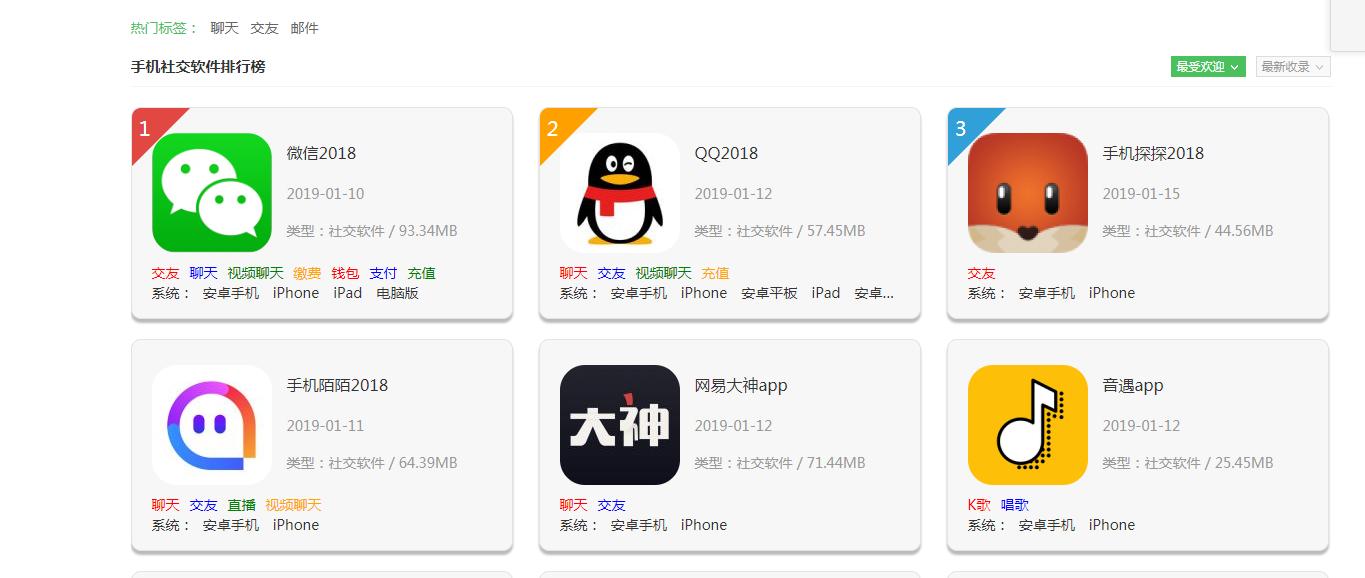 2019年社交app排行榜,00后社交app排行榜