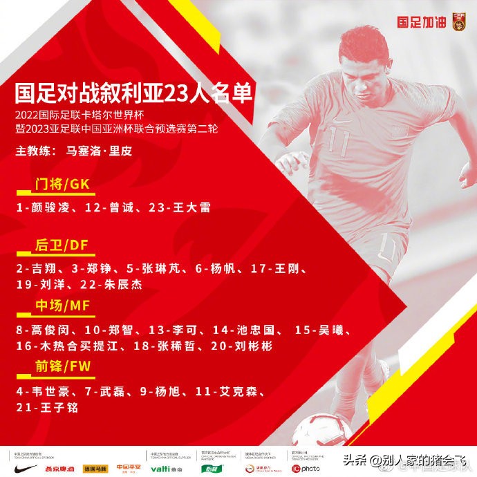 国足将迎战叙利亚首发名单,国足3-1叙利亚晋级12强赛世预赛