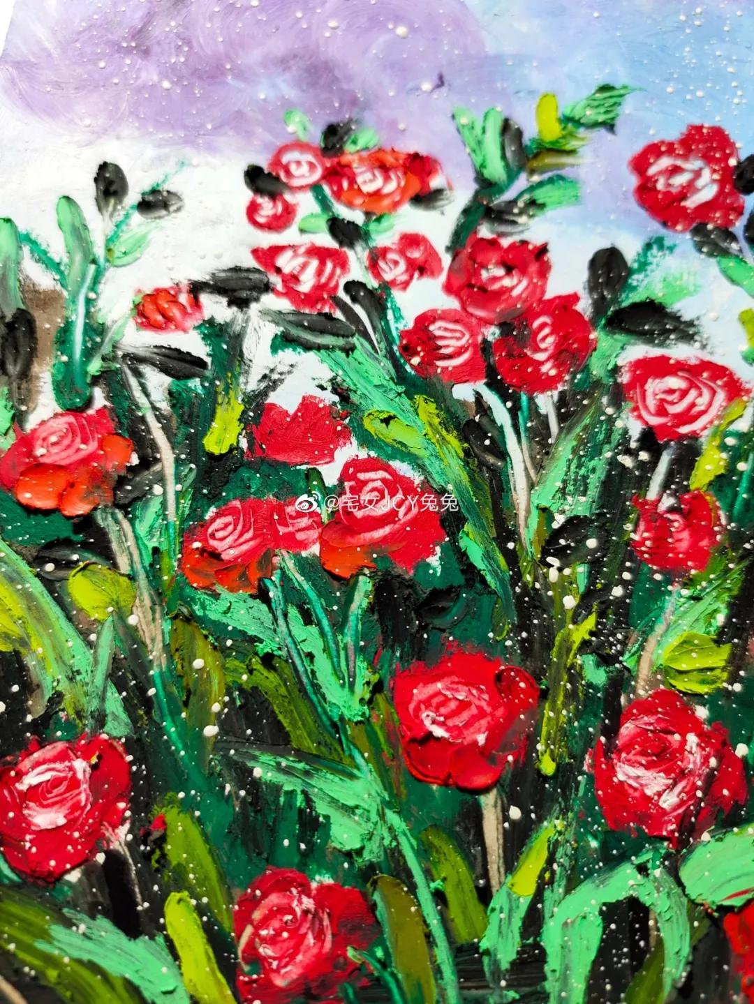 简单又好看的重彩油画棒作品,美到极致的风格绘画