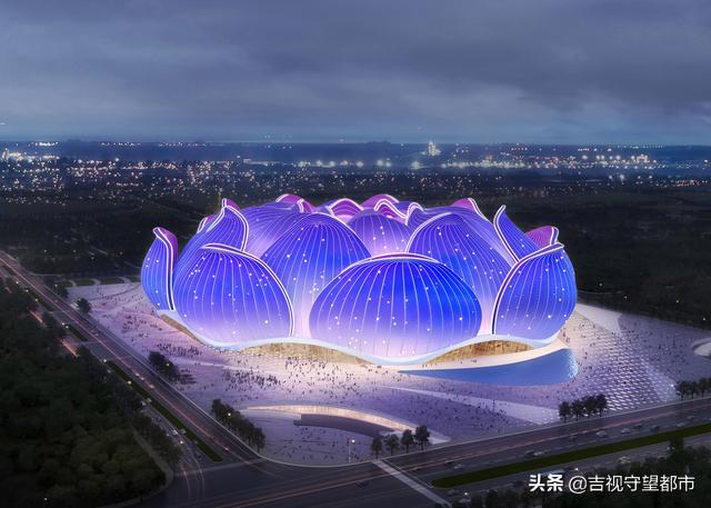 恒大莲花球场最新造型,广州恒大足球场荷花造型