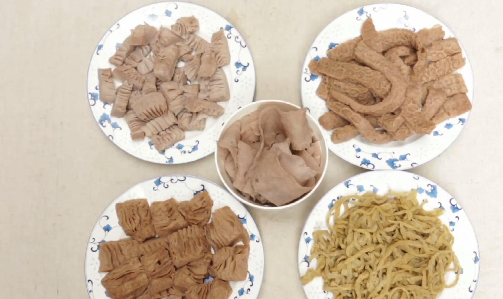 西安老师傅做牛肚,纯牛肚的手工制作