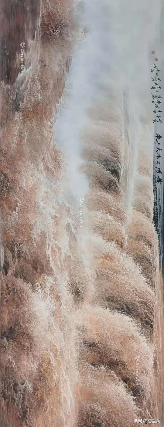 山水风景画黄河,山水画黄河惊涛骇浪