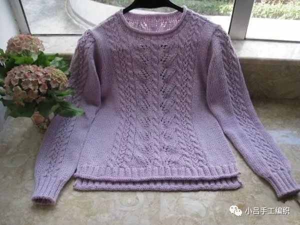 宽松针织套头毛衣图解,前短后长休闲毛衣外搭