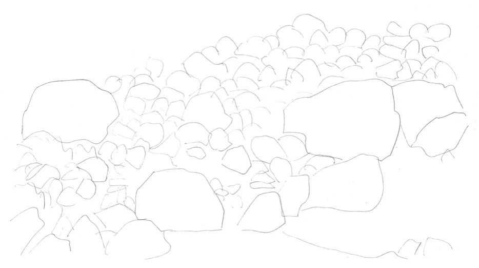 钢笔画石头画法,汤问钢笔画石头入门