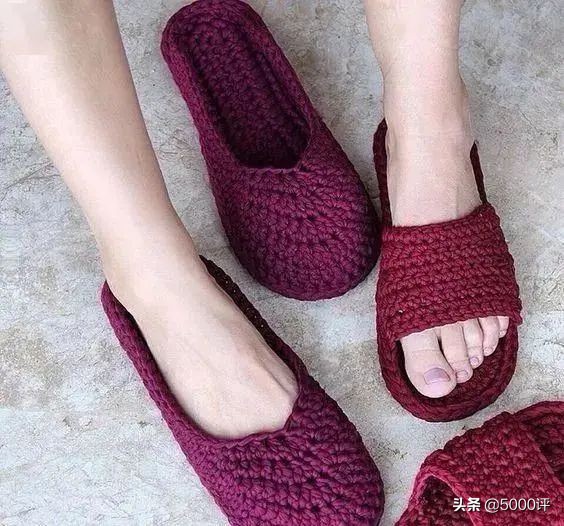 手工钩毛线拖鞋多少钱一双,毛线拖鞋钩编教程