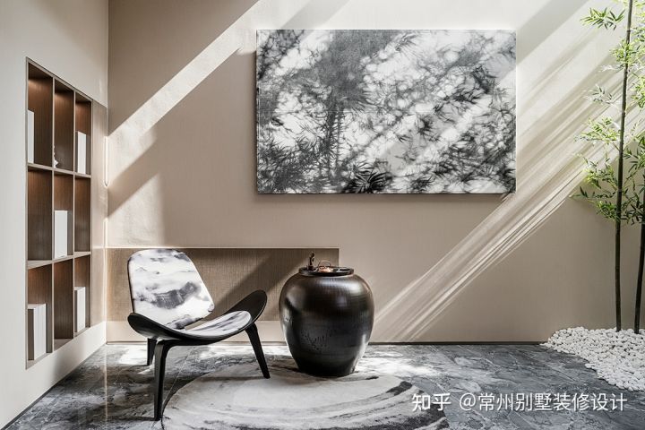 新中式别墅装修轻奢高级感,新中式中国红装修设计