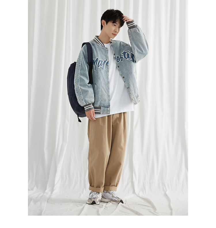 妥妥的休闲运动boy,牛仔棒球服get起来