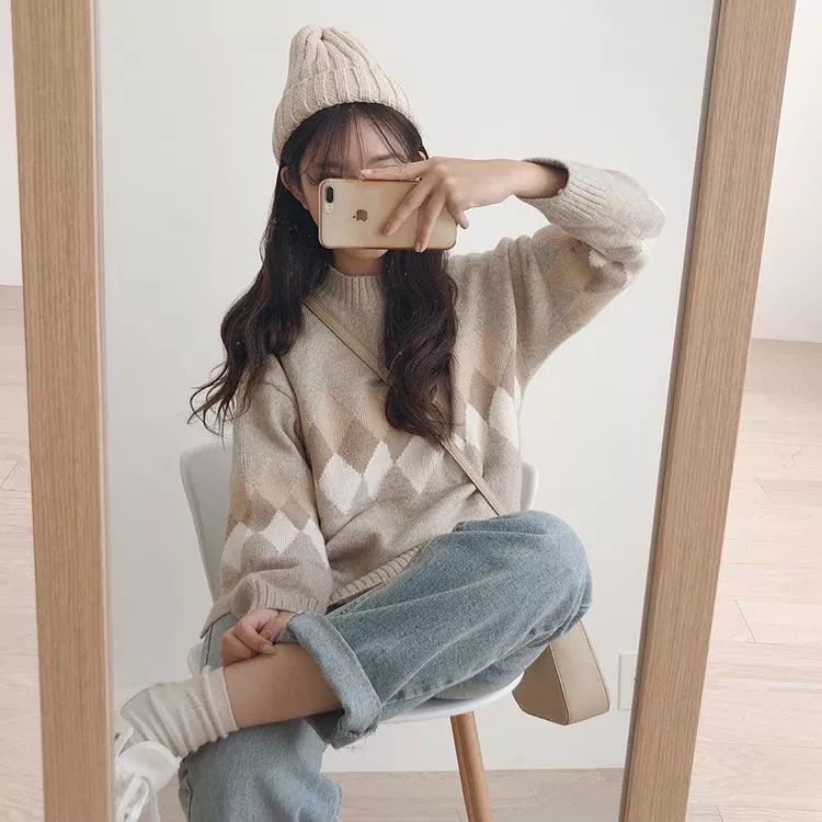 韩国冬季穿搭街拍模特,韩国ins网模穿搭