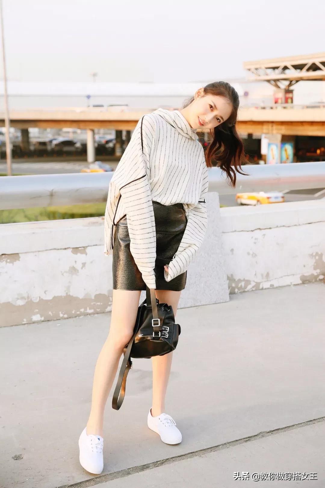 春天穿搭帆布鞋,春天倪妮穿衣搭配