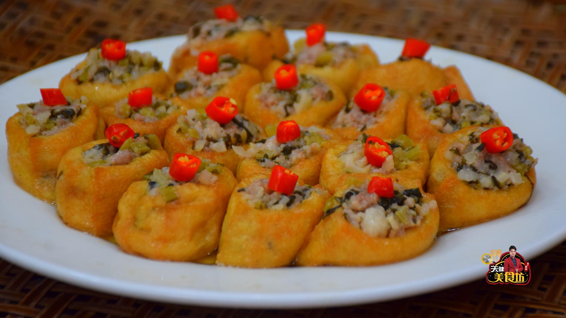 正宗广东豆腐酿的做法视频,广东客家酿豆腐配方教程