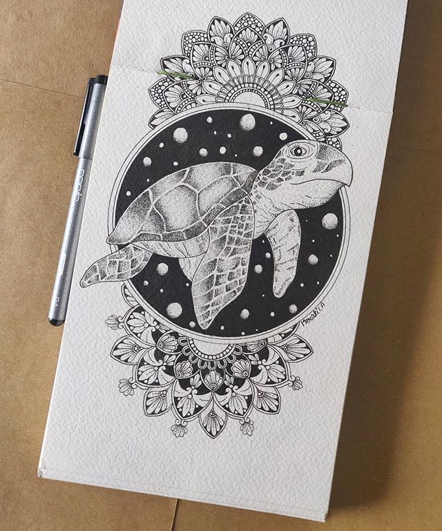 抽象曼陀罗艺术与可爱动物的创意结合:繁复精美,附绘画基础图案