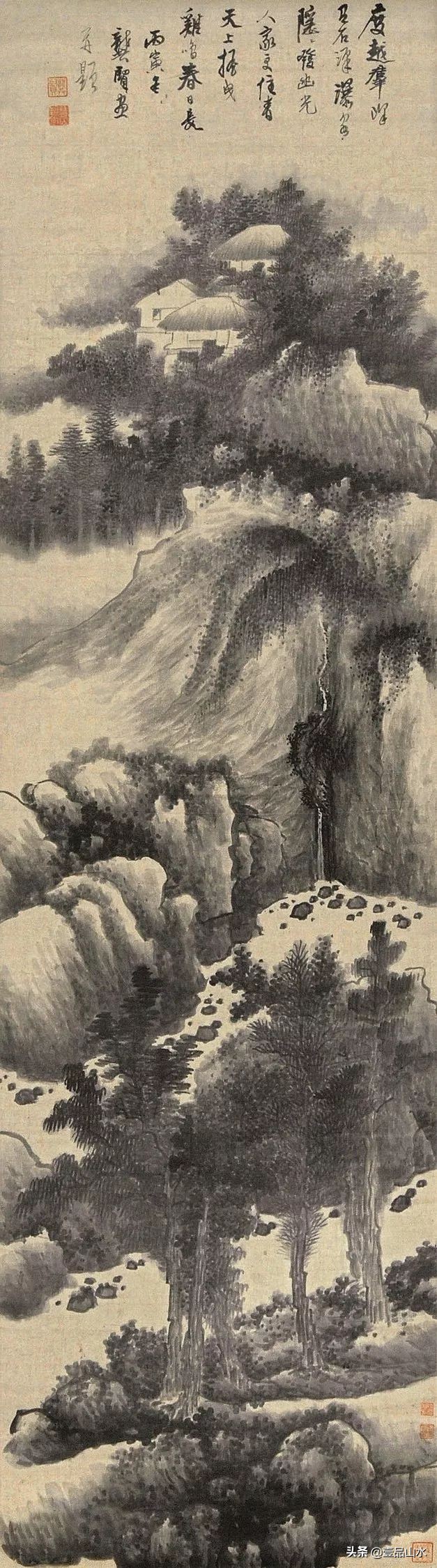 最真实的国画山水画,当代国画山水中的点景人物