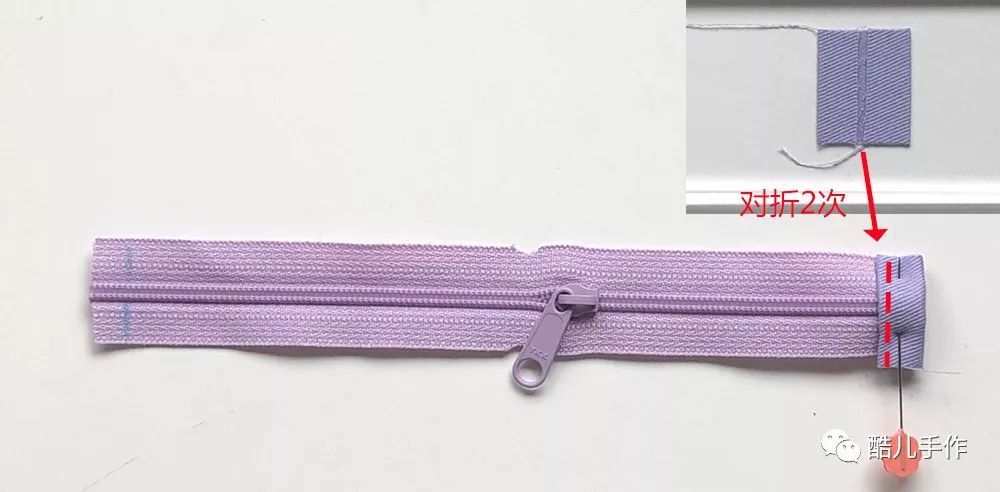 布艺便携折叠收纳包随身怎么做,双拉链开口收纳包制作方法