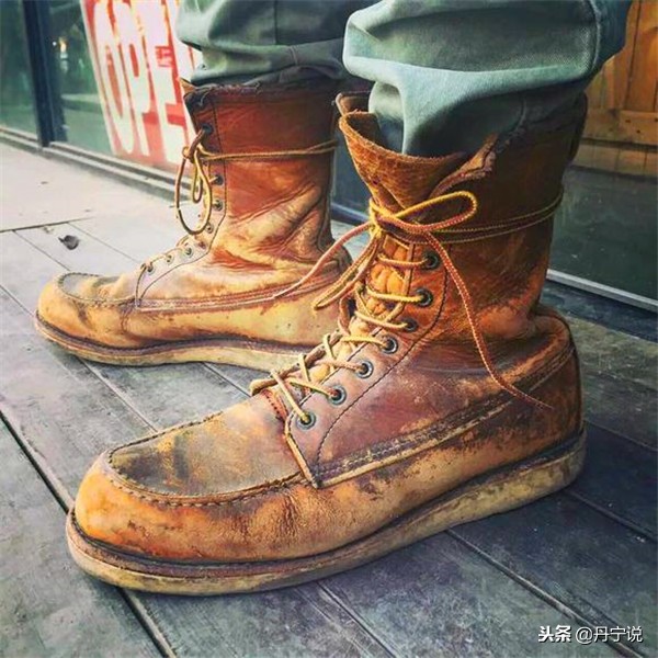 红翼877穿久了的样子,红翼工装靴875和877
