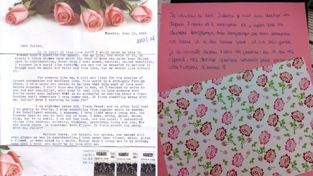 你的爱情烦恼，写信说“朱丽叶”听，或许就能收到幸运的回复
