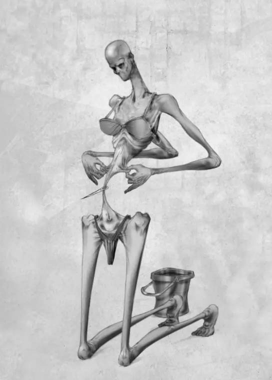 暗黑风格绘画人物素描,暗黑系插画100幅