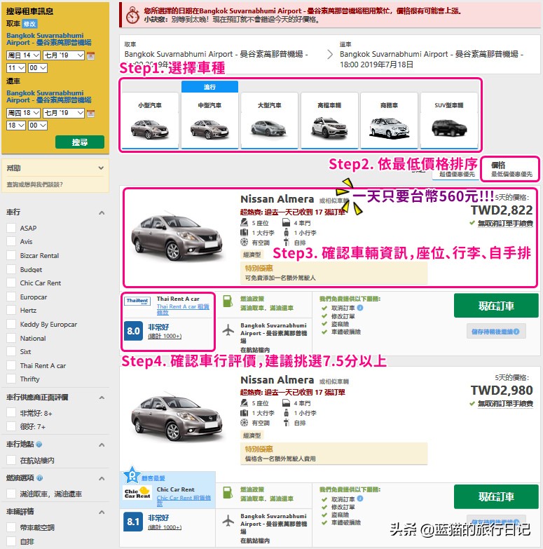 泰国租车自驾曼谷到芭提雅全攻略,泰国曼谷租车怎么租最便宜