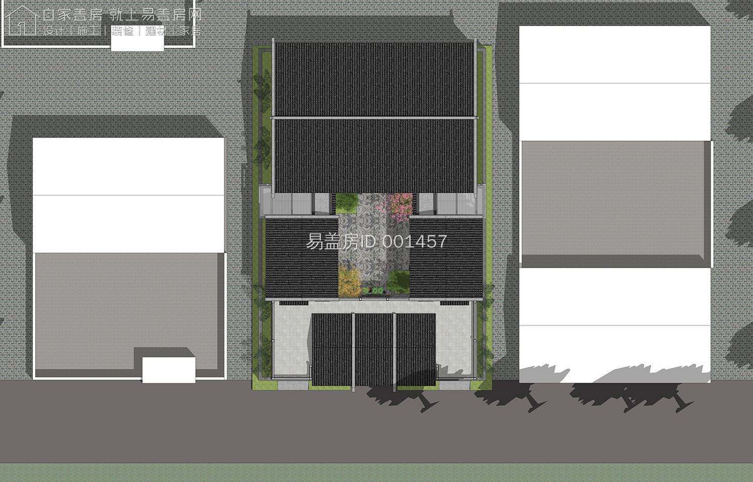 最牛中式四合院设计图及效果图,中式二层四合院永不过时