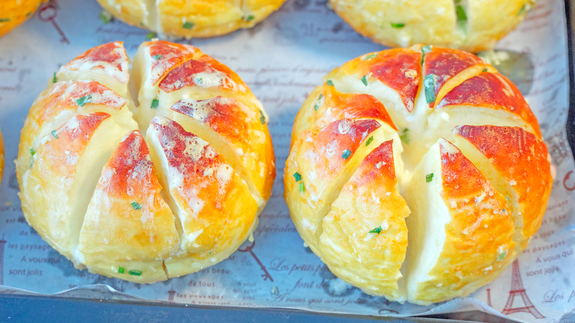 韩国蒜香乳酪包现场,蒜香奶酪包