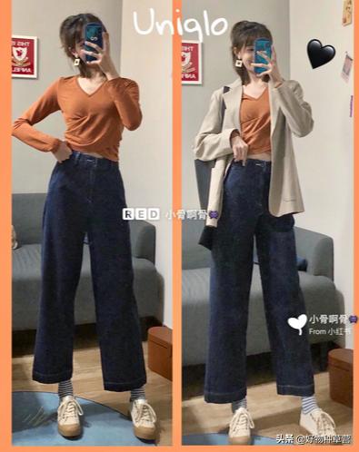 uniqlo高腰七分裤,uniqlooversize牛仔裤