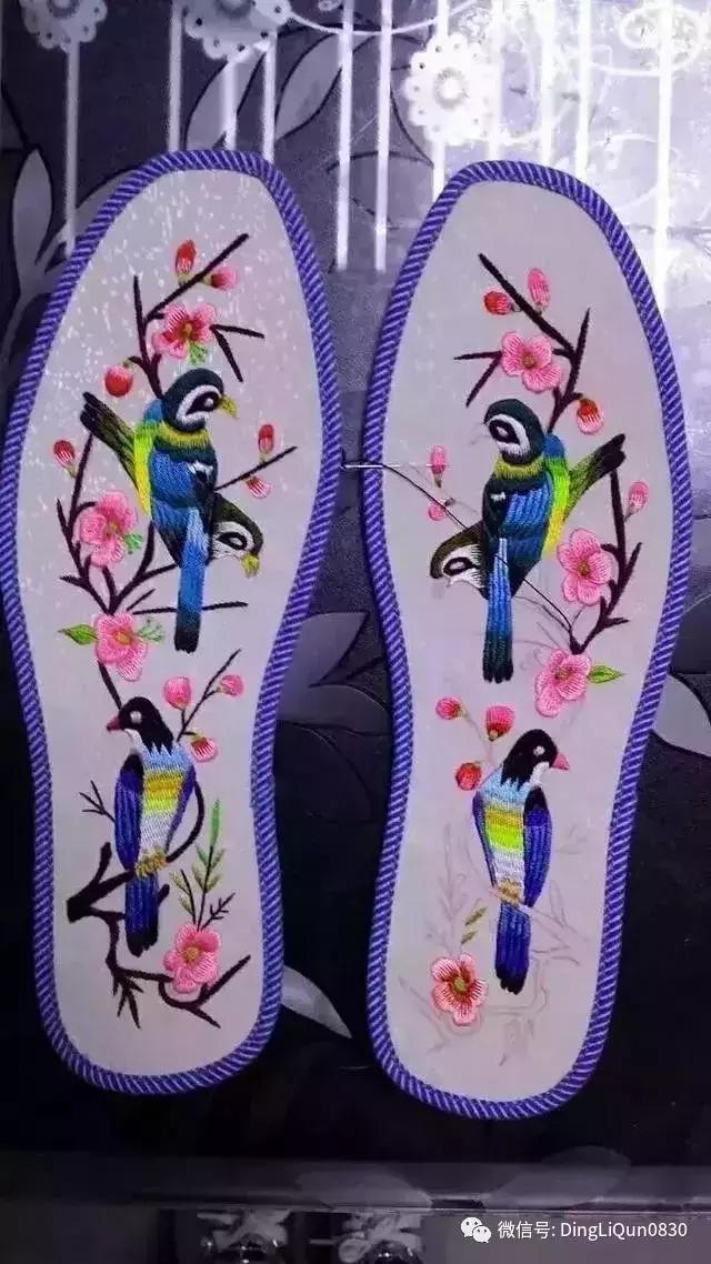 鞋垫手工刺绣最好看复杂的图案,刺绣作品展示简单