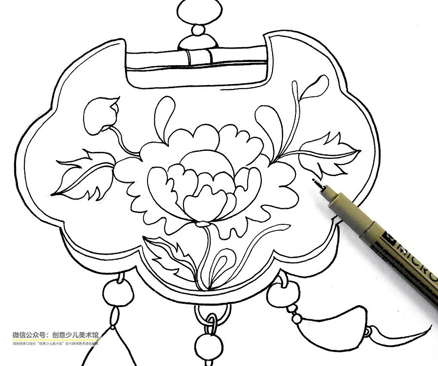 虎头锁儿童画,中国传统文化儿童画简单又漂亮