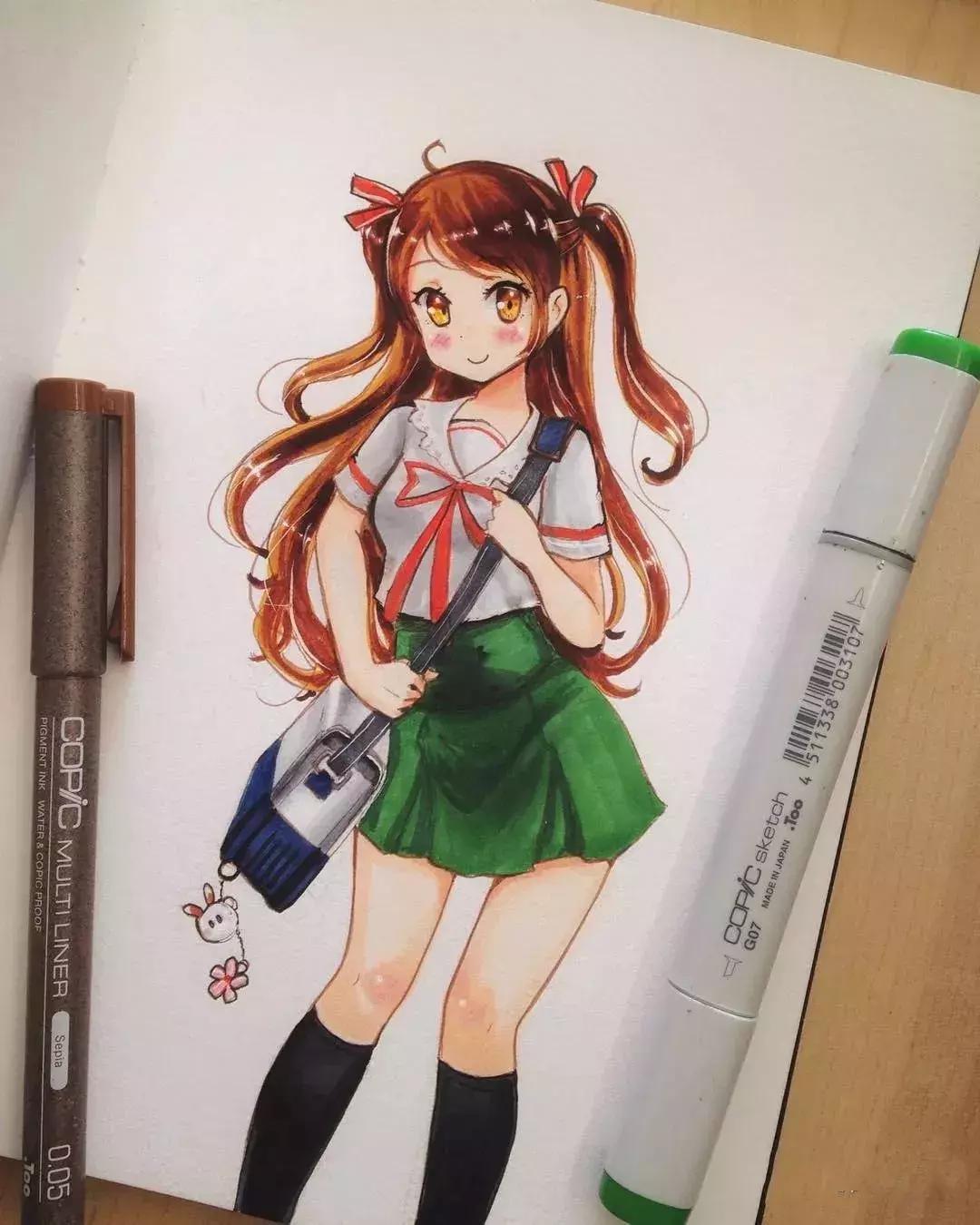 可爱动漫人物手绘马克笔,马克笔好看的动漫人物