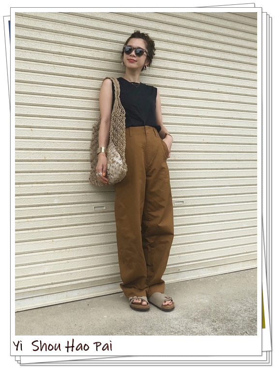 优衣库高腰阔腿直筒裤穿搭,优衣库的高腰宽腿裤