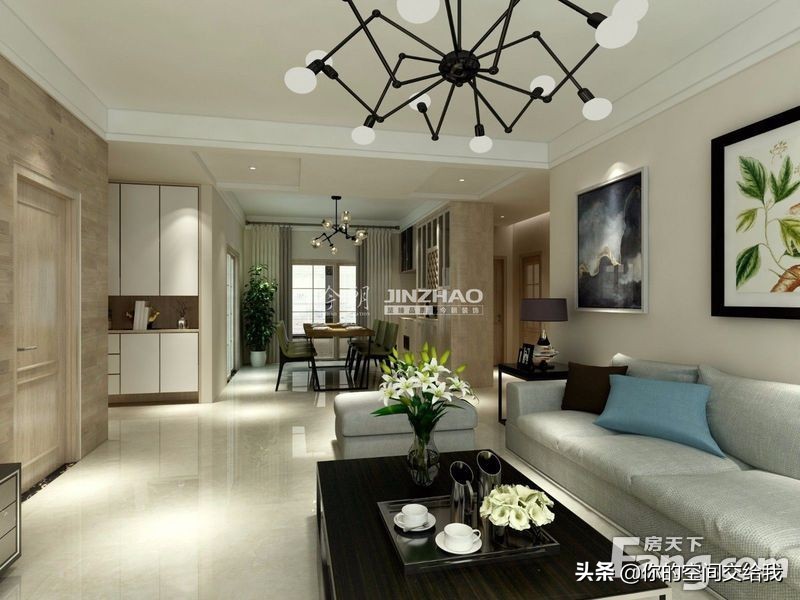 145平米房子中式装修风格,原木色和白色搭配的效果图小户型