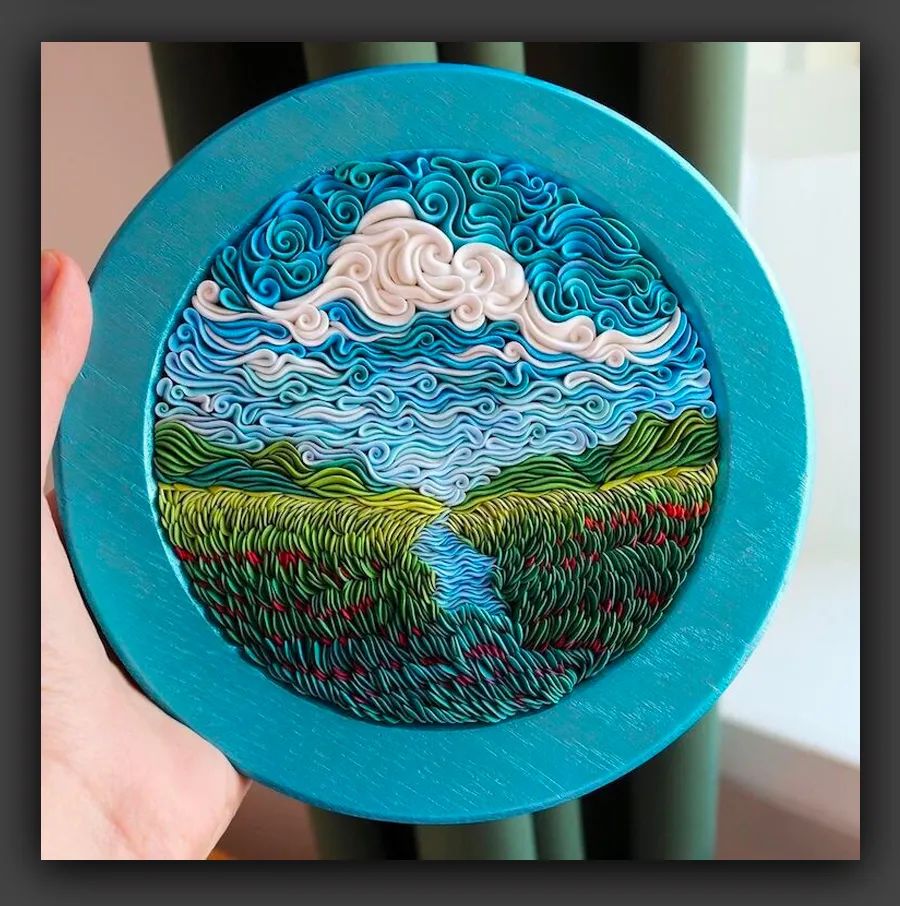 儿童风景画大全轻粘土,用轻粘土和a4纸画风景画