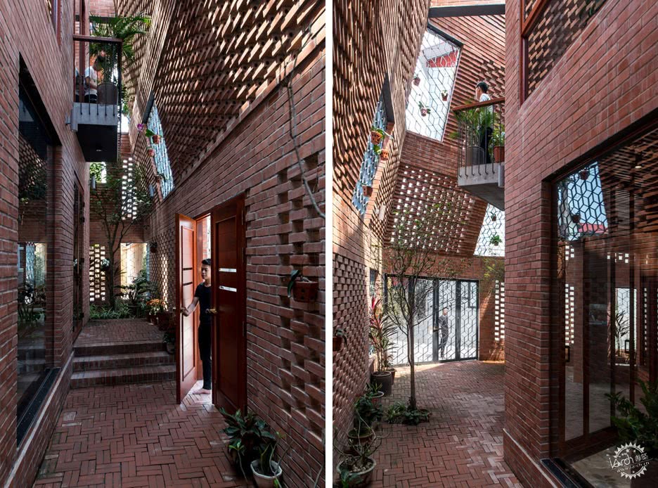 河内楼房红砖效果图,河内红砖墙效果图大全