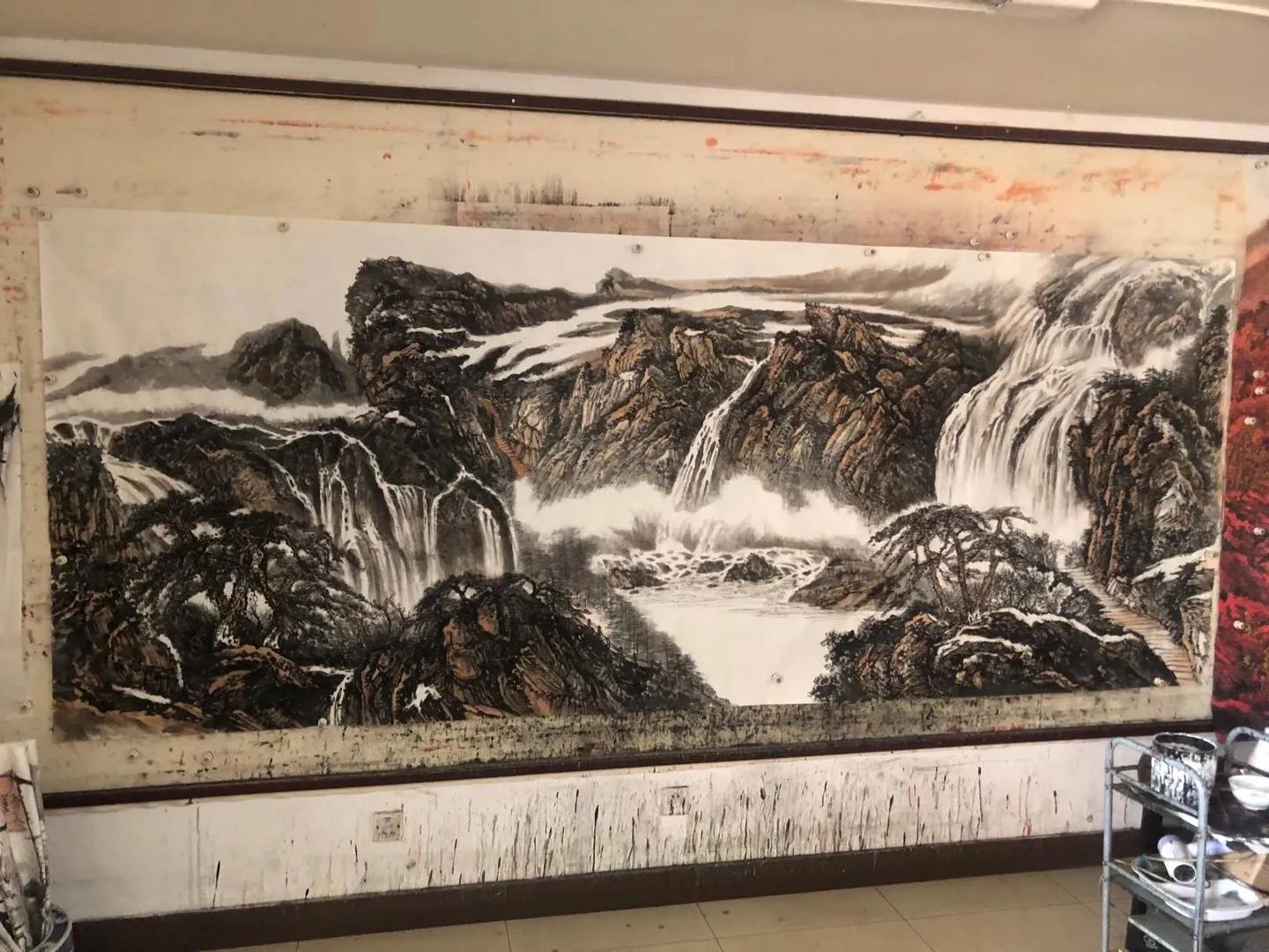 著名画家爱新觉罗·溥山《源远流长图》