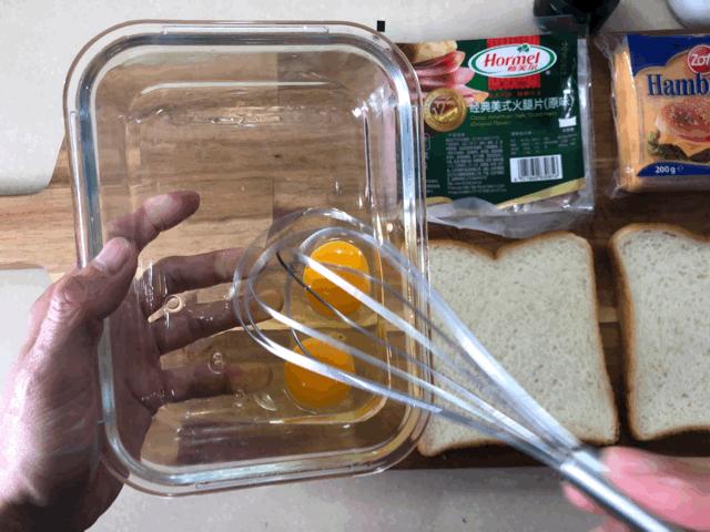 芝士火腿西多士做法空气炸锅,芝士火腿西多士