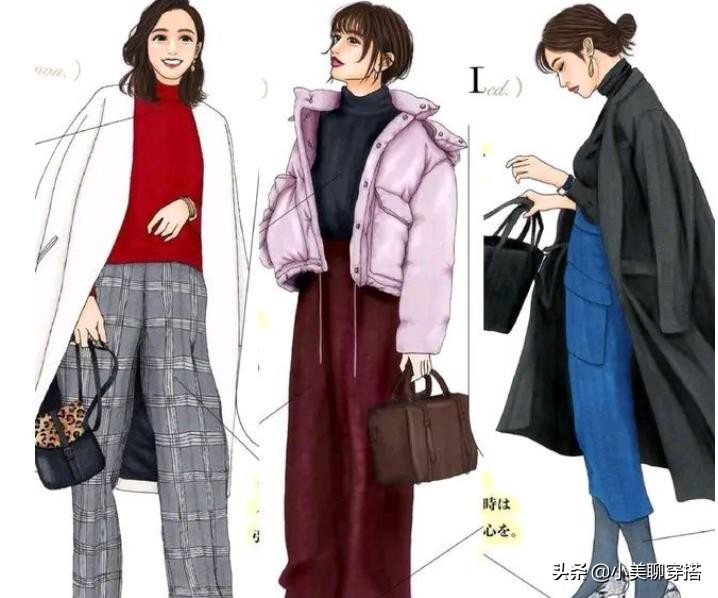 日系手绘春季穿搭,冬季穿搭没灵感40套超好看的搭配