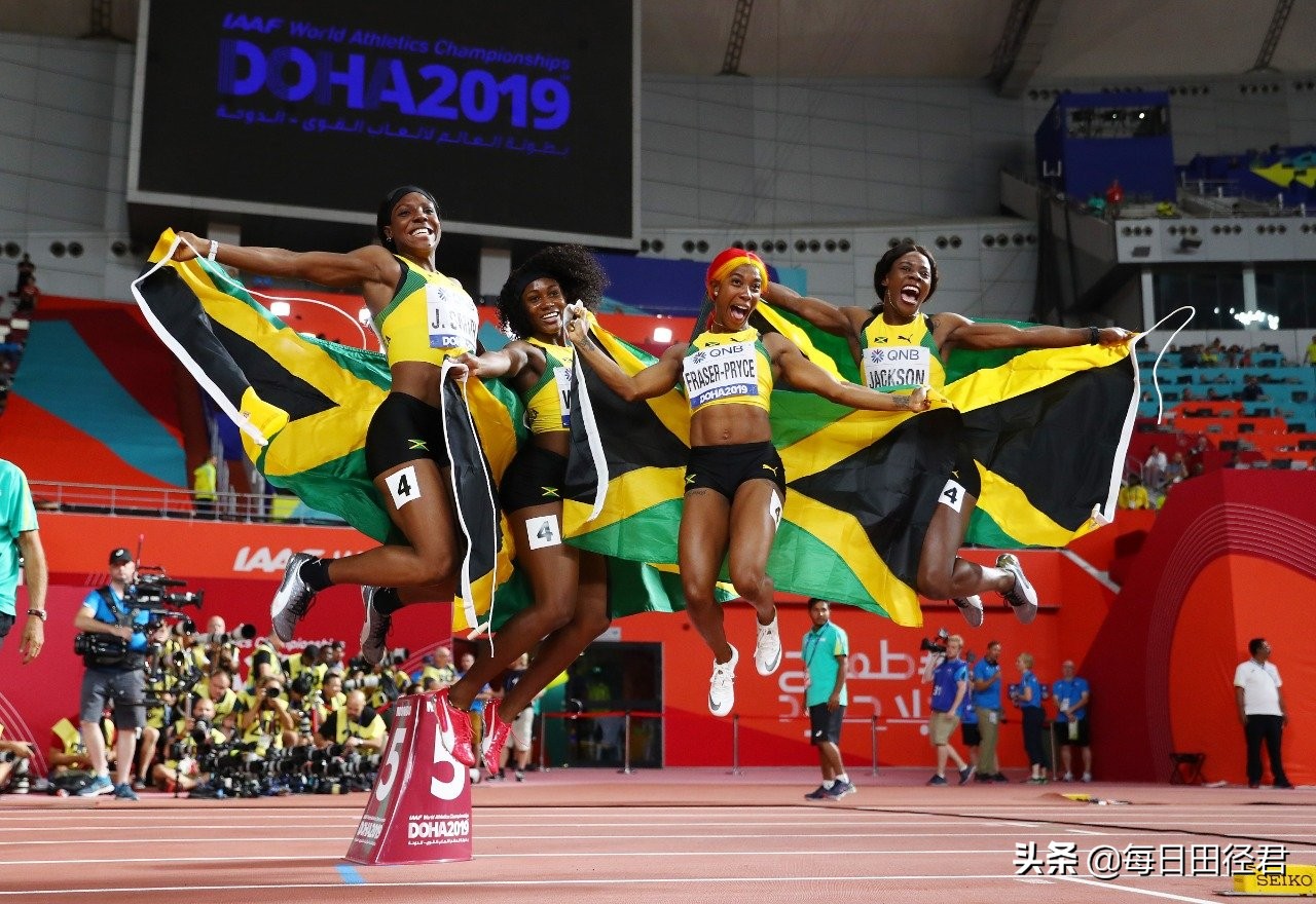 41秒44斩获个人第二金！女飞人弗雷泽率牙买加接力队击败美国英国