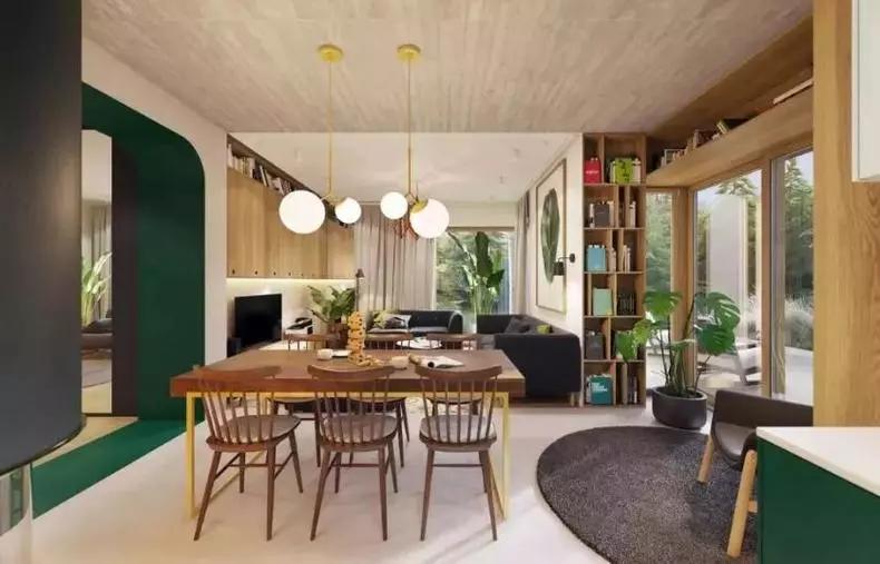 客厅餐厅二合一装修图,复古式客厅餐厅连在一起怎么设计