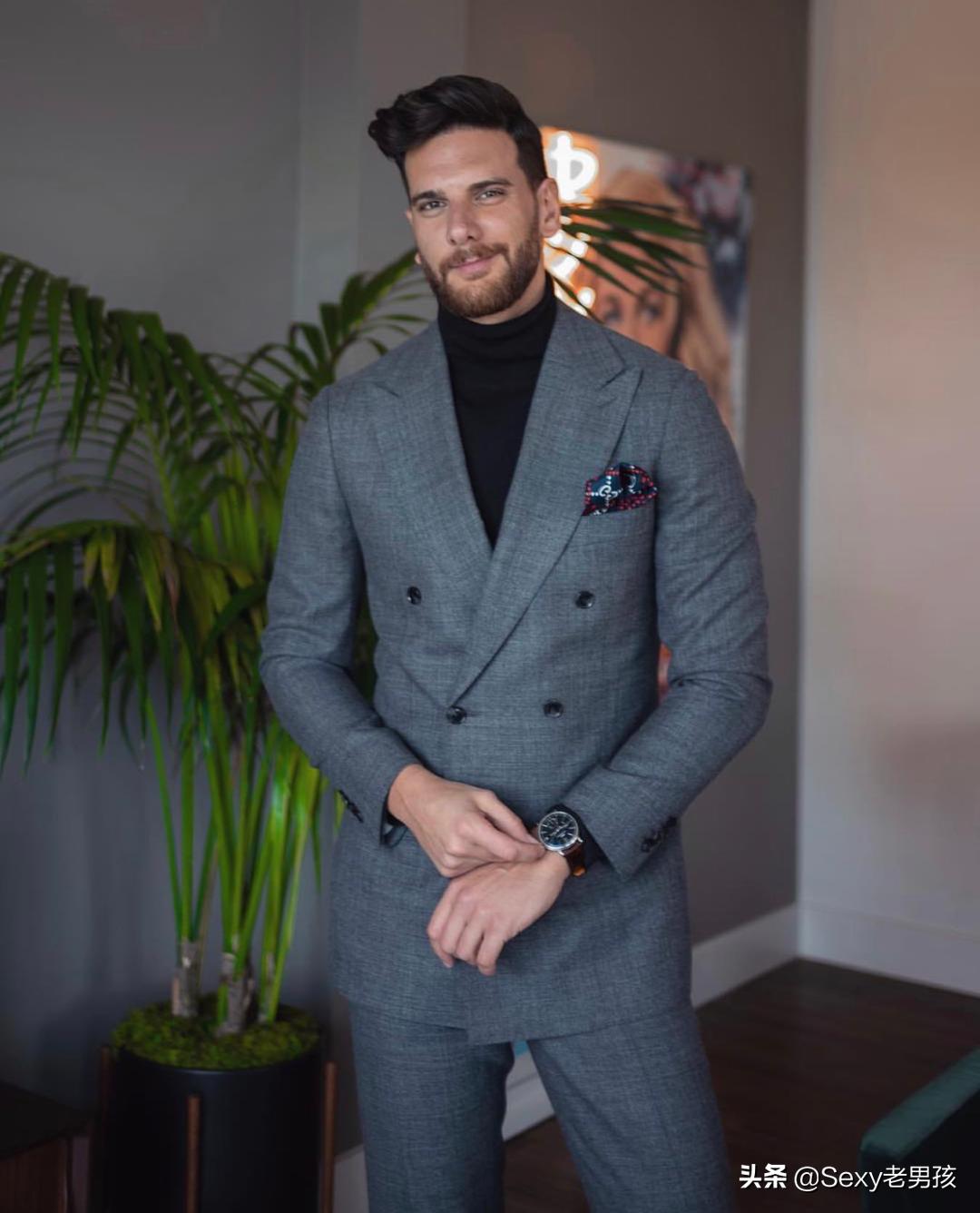 男士西装穿搭｜一件毛衫带来的温暖