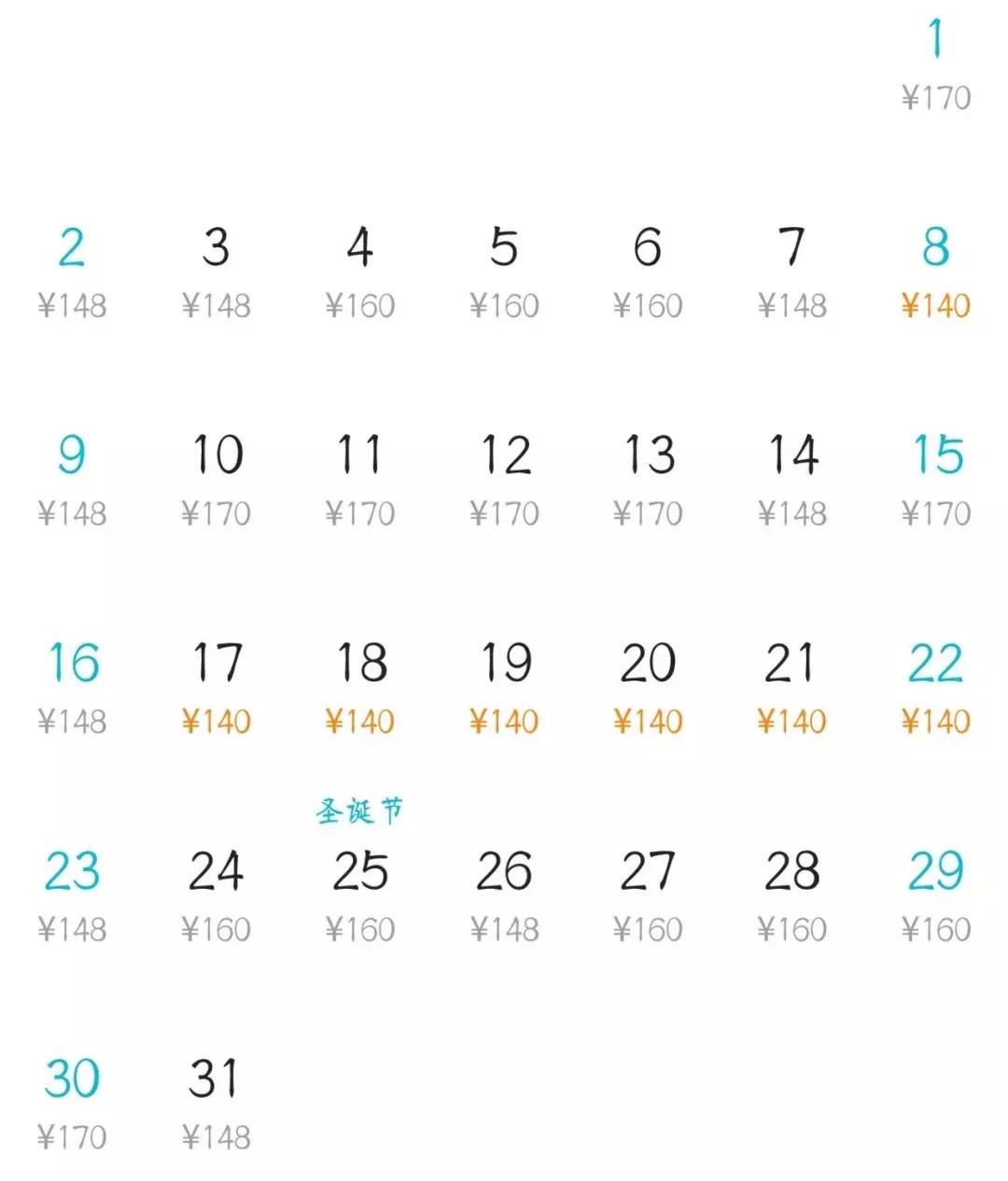 12月份白菜价格,昆明去各地的特价机票有哪些