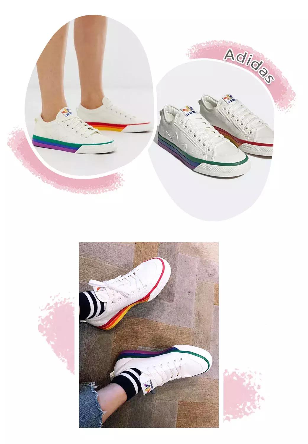 匡威白色彩虹高帮帆布鞋,匡威彩虹鞋高帮