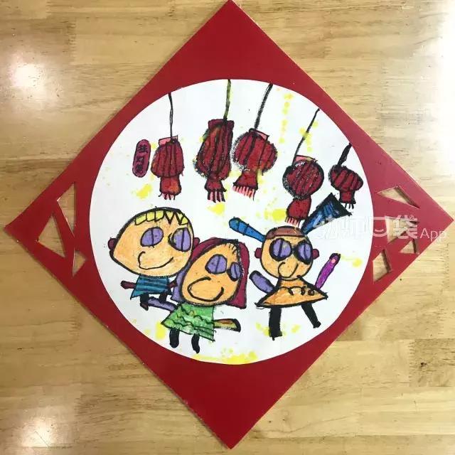 新年创意美术作品春节快乐,创意美术4-6岁新年鞭炮