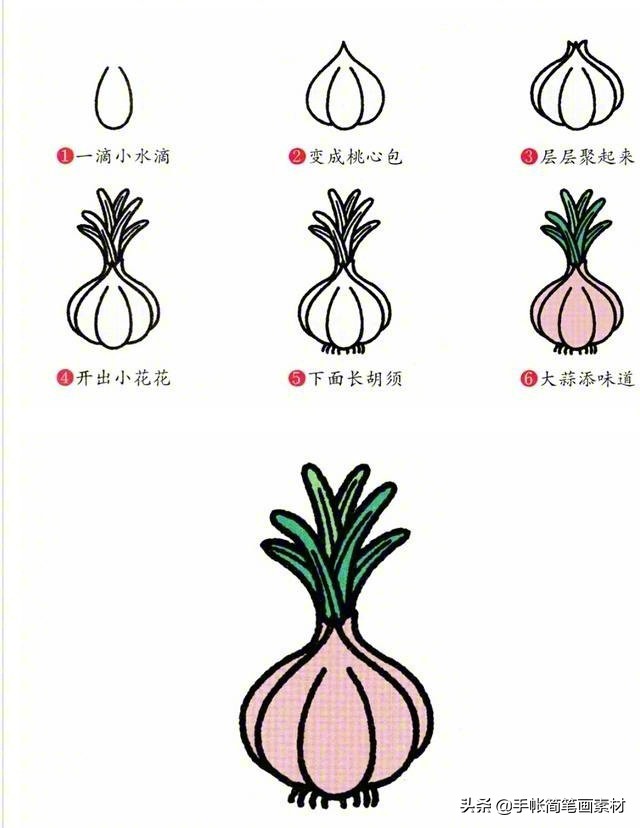 蔬菜怎么画又简单又好画,100种可爱蔬菜画法