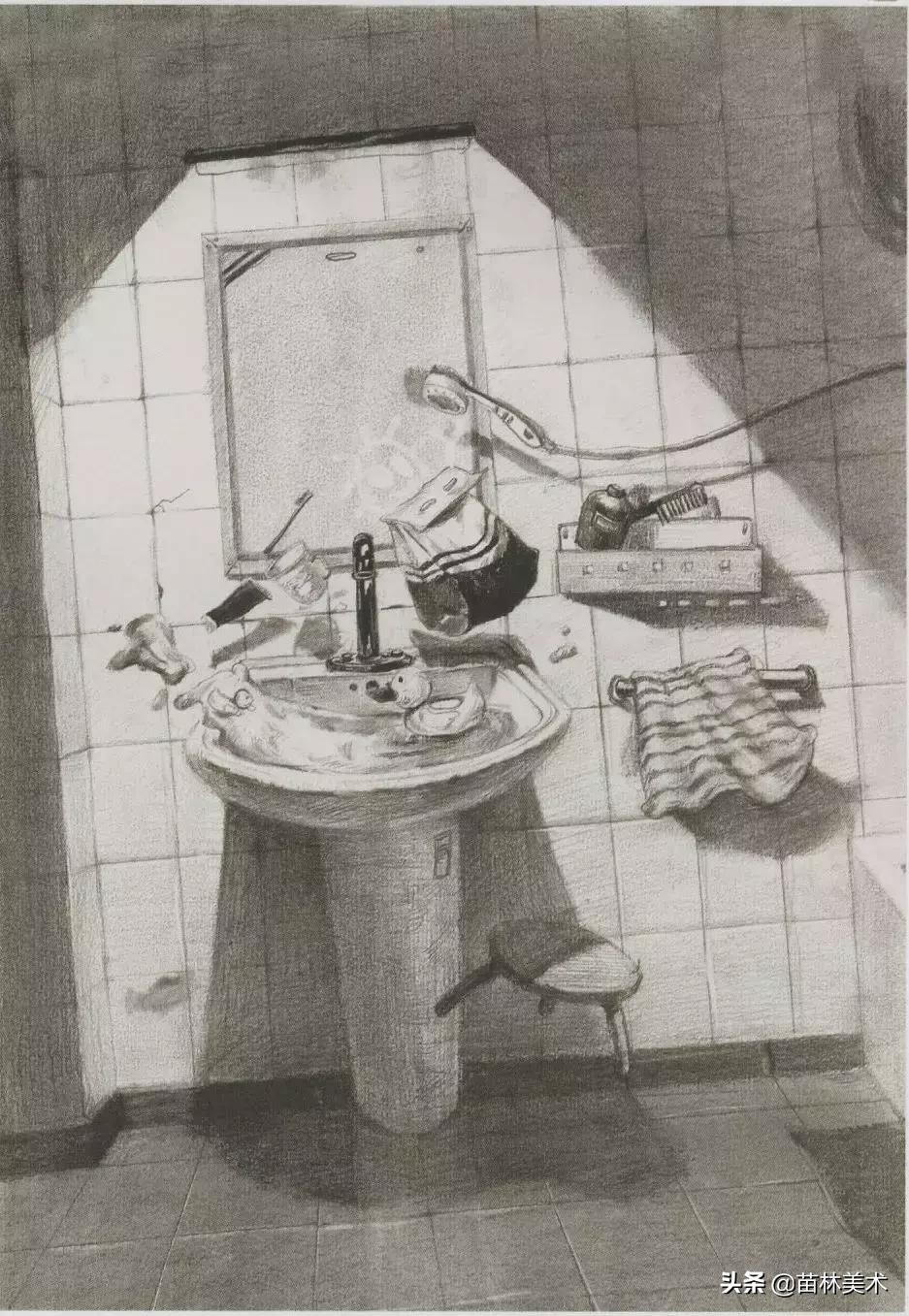 清华美院精微素描高分卷,清华美院设计素描光影解析