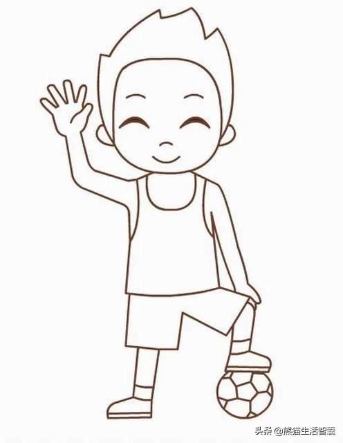 少儿美术创意画踢足球7-10岁,少儿足球画画
