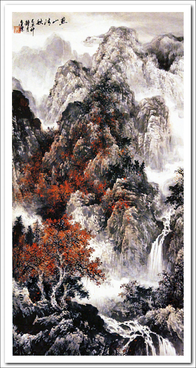 溪山国画山水画,郭金标山水画大全